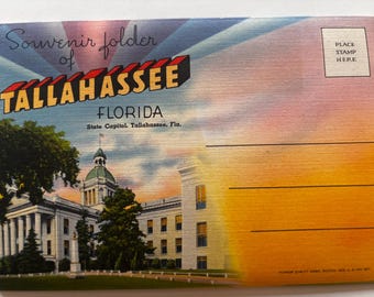 Souvenir of Tallahassee Florida - Vintage Postcard Booklet - Picture Souvenir Booklets