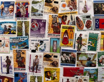 Papua New Guinea - Lot of Vintage Stamps from Papua New Guinea - Perfect for Stamp Collecting