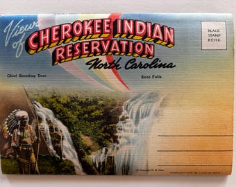 Cherokee Indian Reservation North Carolina - Vintage Postcard Booklet - Picture Souvenir Booklets