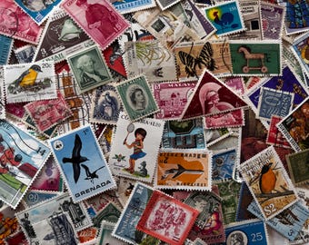 150 Stamps -  Big Lot of Stamps for Collections, Art Projects, Decoupage, Paper Crafts, Collage and More...