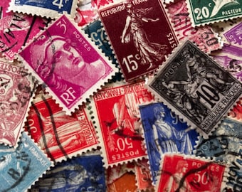 French Colors - 100 Colorful Vintage Stamps from France for Paper Crafting, Collecting, Decoupage,  Collage and More...