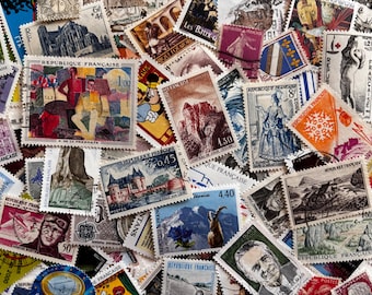 French Stamps - Vintage Stamps from France -  for Collections, Paper Crafts, Collage, Travel Journals,  Jewelry, Decoupage, etc.