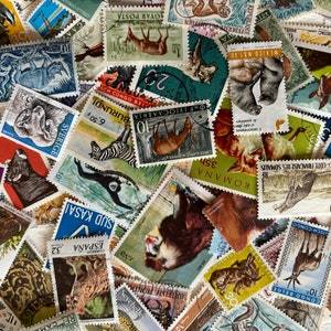 Animals - Lot of Worldwide Animal Postage Stamps for Art Projects, Collections, Decoupage, Paper Crafts, Collage and More...