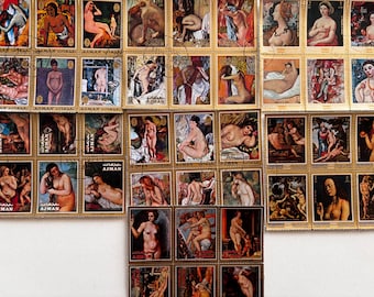 Nudes in Art - Worldwide Nude Fine Art Postage Stamps for Collecting, Decoupage, Paper Crafts, Collage and More