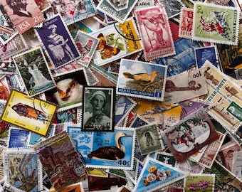 150 Stamps -  Big Lot of Stamps for Collections, Art Projects, Decoupage, Paper Crafts, Collage and More...