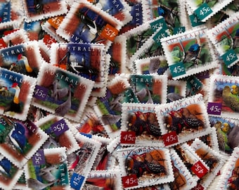 Australia Big Lot of Birds - Vintage Stamps from Australia -  For Collections, Decoupage, Paper Crafts, Collage and More...