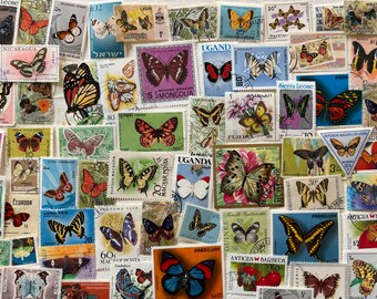 Schmetterlinge - Lot von Schmetterling Briefmarken aus aller Welt zum Sammeln, Decoupage, Papier Handwerk, Collage und Mehr ... Schmetterlinge