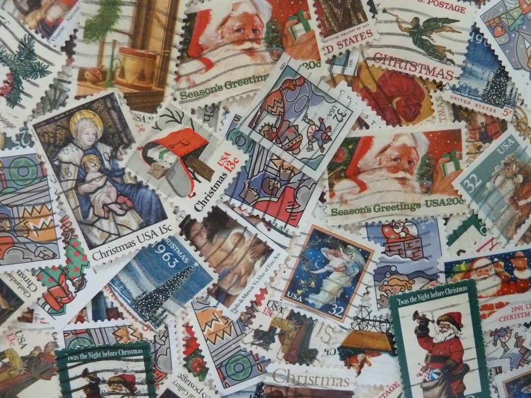 Used U.S. Christmas Stamps 100 Vintage Christmas Stamps for Etsy