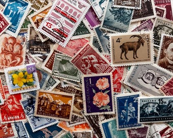 Bulgarian Stamps - 75 Stamps from Bulgaria for Art Projects, Scrapbooking, Collage, Card Making, Jewelry, Decoupage, etc.