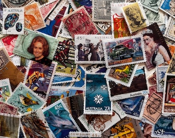 New Zealand Stamps  - Lot of 75 Stamps from New Zealand for Decoupage, Collage, Scrapbooking, Jewelry, etc.