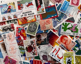 Dutch Stamps  - Lot of Stamps from The Netherlands for Decoupage, Collage, Scrapbooking, Jewelry, etc.