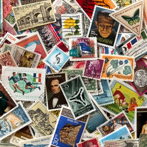 150 Stamps -  Big Lot of Stamps for Collections, Art Projects, Decoupage, Paper Crafts, Collage and More...