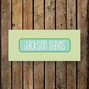 Personalized Waterproof Vinyl Stickers | Kids Labels | Baby Labels | Bottle Labels | Vinyl Labels | Daycare Labels | School Labels | Stripes