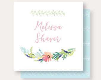 Watercolor Floral Personalized Gift Tags | Floral Enclosure Cards | Calling Cards | Birthday Gift Stickers | Girls Gift Tags