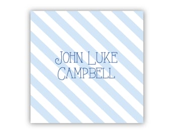 Personalized Gift Tags | Boy Calling Cards | Birthday Gift Stickers | Enclosure Cards | Kids Gift Tags | Baby Blue Stripes