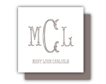 Personalized Elegant Monogram Calling Cards | Gift Tags | Birthday Gift Stickers | Family Cards | Gift Enclosures | Couples Gift Tags