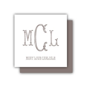 Personalized Elegant Monogram Calling Cards | Gift Tags | Birthday Gift Stickers | Family Cards | Gift Enclosures | Couples Gift Tags
