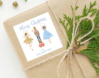 Nutcracker Gift Tag | Personalized Watercolor Nutcracker Gift Tag | Christmas Sticker | Nutcracker Stickers | Drummer | Nutcracker Ballerina