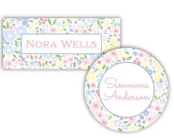 Vintage Floral Vinyl Labels | Personalized Waterproof Vinyl Stickers | Girl Labels | Baby Bottle Labels | School Label | Daycare Sticker