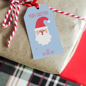 Santa Gift Tags | Christmas Hang Tags | Kids Gift Stickers | Santa Stickers | Christmas Gift Tags | Personalized Santa Gift Tags