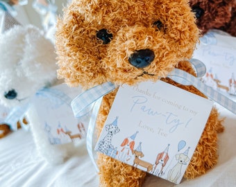 Puppy Pawty Favor Tags | Birthday Tags | Birthday Stickers | Dog Adoption Sign | Birthday Party Thank You Sticker | Puppy Adoption Gift Tag