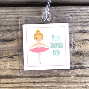 Ballerina Bag Tag | Personalized Bag Tag | Kids Bag Tag | Girl Luggage Tag | Ballet Bag Tag | Backpack Tag | Dance Bag Tag | Camp Tag