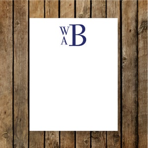 Monogram Stationery | Masculine Monogram Flat Note Cards | Graduation Stationery | Stacked Monogram | Boy Monogram | Men&#39;s Stationery