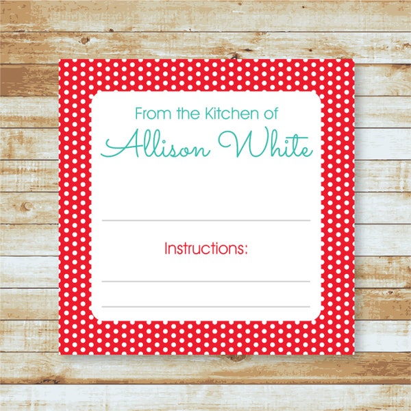 Baked Goods Labels Etsy