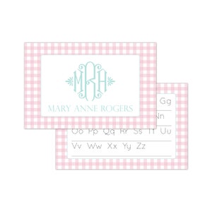 Kids Placemat | Laminated Placemat | Personalized Placemat for Kids | Learning Letters Placemat | Monogram Gingham Placemat | Letter Tracing