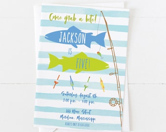 Fishing Party Birthday Invitation | Kids Birthday | Multiple Kids Party | Boys Birthday Invitation | Summer Party | Gone Fishing