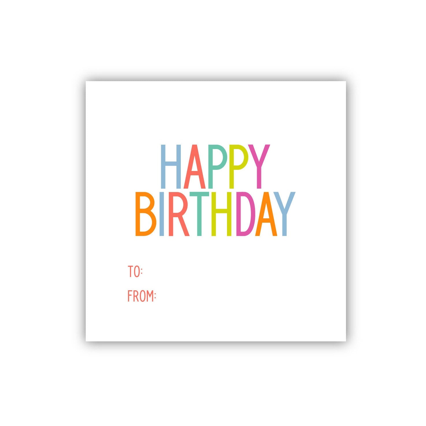 Printable Birthday Gift Tag Happy Birthday Gift Card Etsy