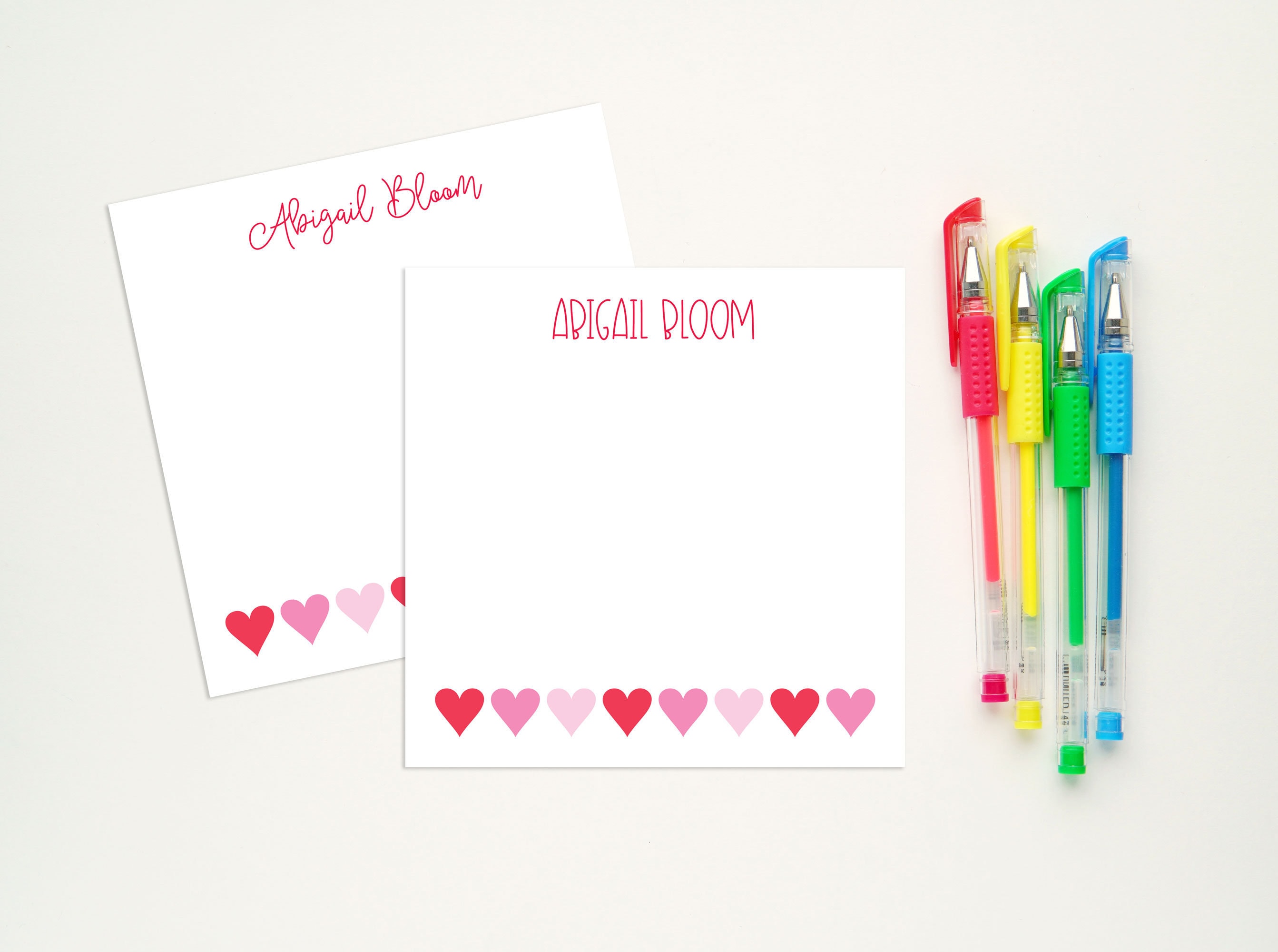 Heart Notepad Personalized Girl Notepad Stationery Etsy UK