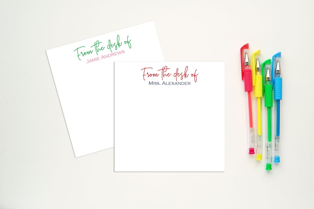 Personalized Notepad | From the Desk of Notepad | Stationery | Teacher ...