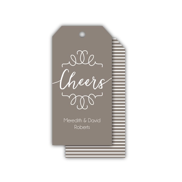 Personalized Wine Gift Tags | Personalized Large Gift Tags | Large Hang Tag | Ornate Lettering | Cheers Tags | Congrats Tags