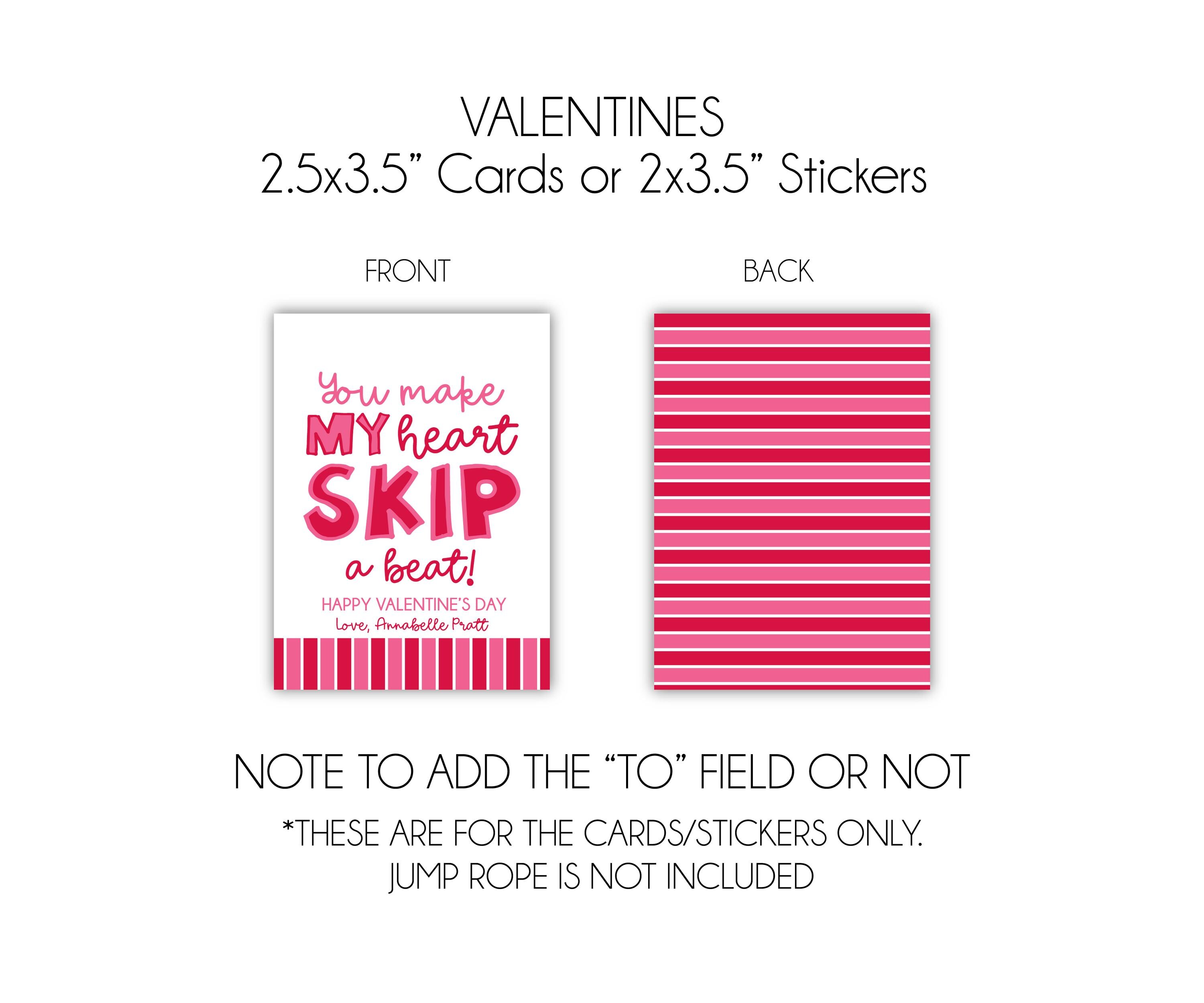 Jump Rope Tag Personalized Jump Rope Valentine Tags | Non-candy Valentine | Class ...