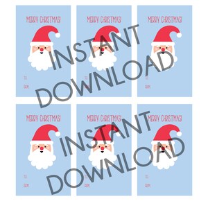 Santa Printable Gift Tags Kids Christmas Tags Santa Printable Stickers ...