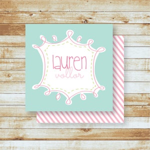 Personalized Girl Gift Tags | Calling Card | Enclosure Card | Gift Stickers | Kids Birthday Gift Tags | Girlie Gift Tags | Contact Card