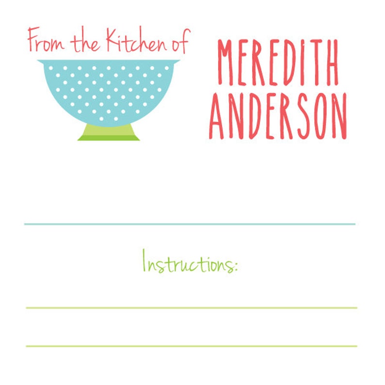Personalized Food Labels from the Kitchen Of Etsy