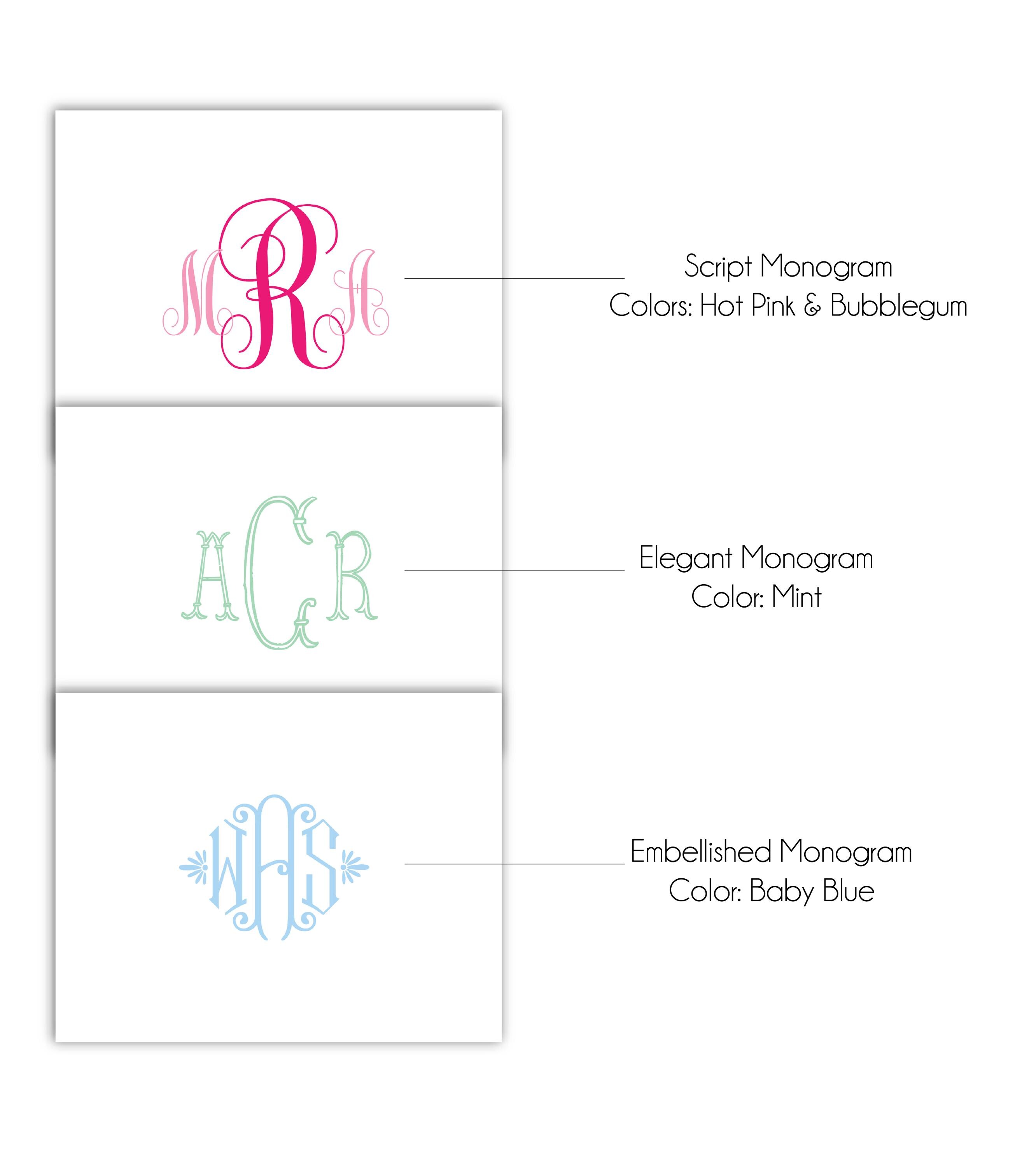 Monogram Folded Stationery | Personalized Note Cards | Wedding or ...