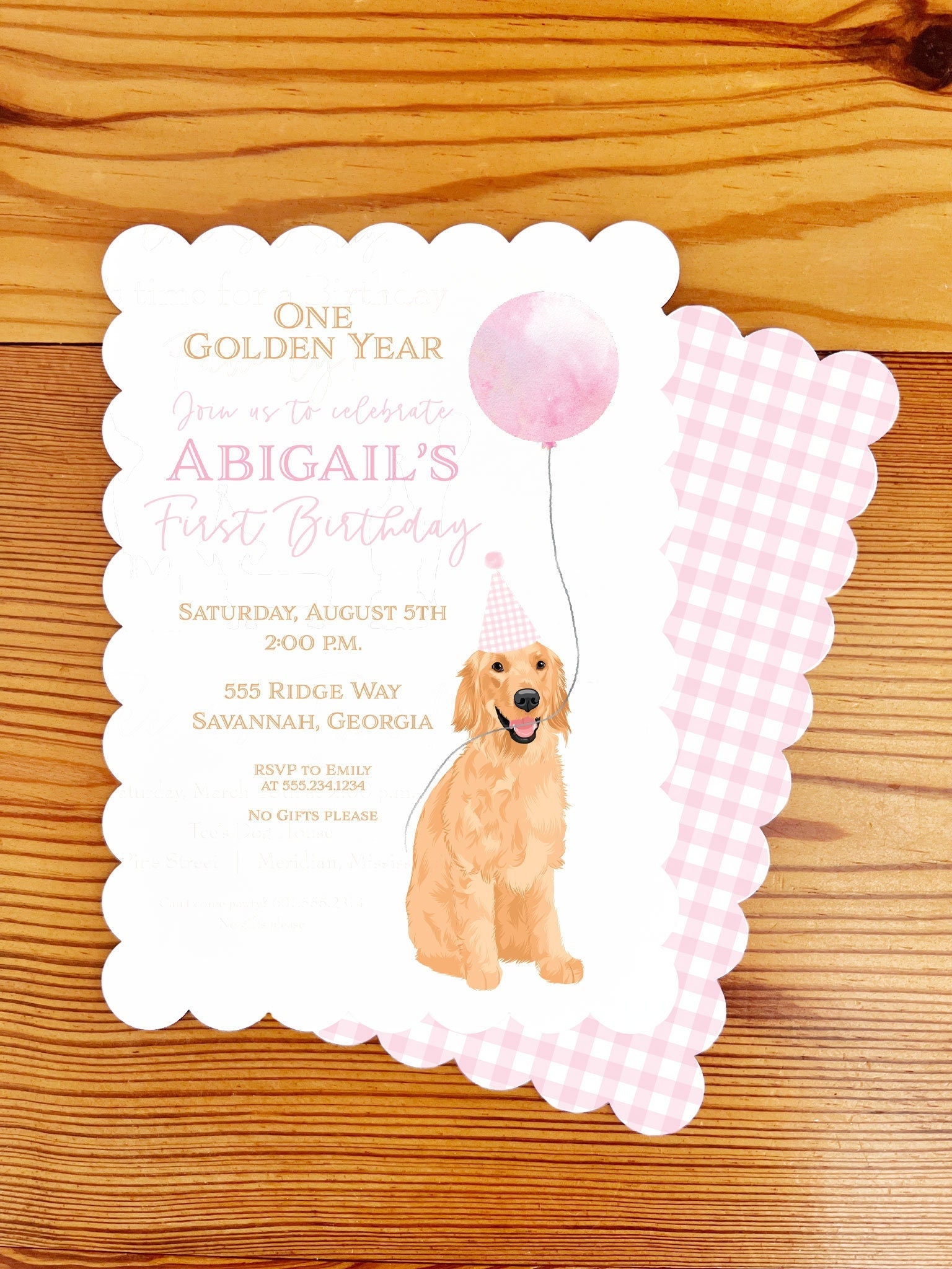 Golden Retriever Birthday Invitation | Girl 1st Birthday | Watercolor Dogs | Puppy Pawty |  Retriever Birthday | One Golden Year | 2nd 3rd