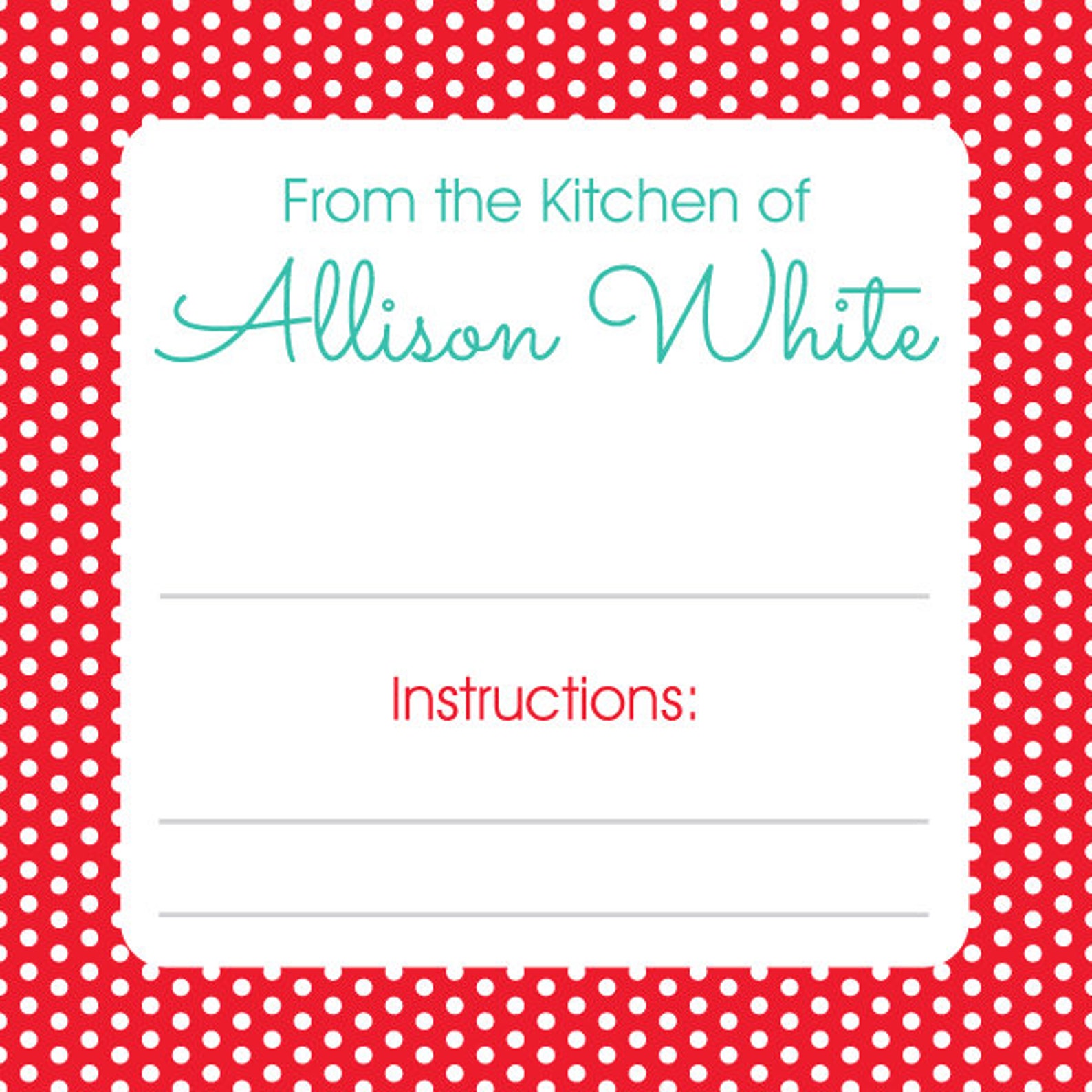 Personalized Food Labels From the Kitchen of Etsy