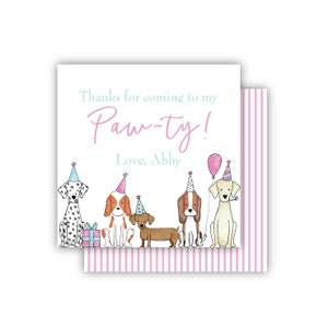 Puppy Pawty Favor Tags | Birthday Tags | Birthday Stickers | Dog Adoption Sign | Birthday Party Thank You Sticker | Puppy Adoption Gift Tag