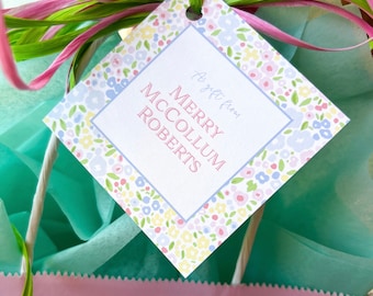 Vintage Floral Gift Tag | Girls Calling Card | Gift Enclosure Card | Personalized Gift Tag | Gift Sticker | Birthday Gift Tag | Ditsy Floral