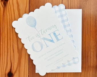 Balloon Birthday Invitation | Boy 1st Birthday Invitation | 2nd Birthday | Pastel Boy Invitation | Watercolor Balloon | Pastel Boy Birthday