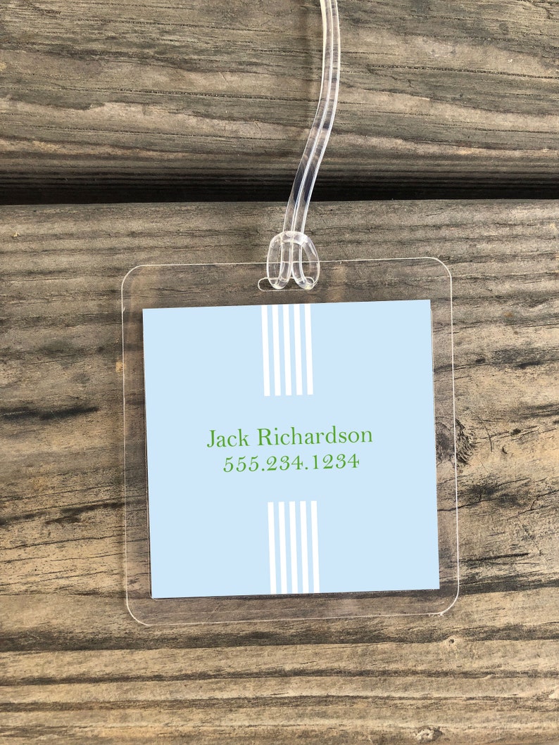 Personalized Monogram Bag Tags Laminated Bag Tag Luggage Etsy
