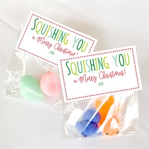 Squishing You A Merry Christmas Topper | Squishy Weihnachten Printable | Weihnachten Digitaler Download | Spielzeug Weihnachten Mitbringsel Anhänger