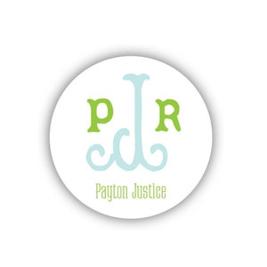 Personalized Monogram Vinyl Labels | Kids Labels | Baby Bottle Labels | School Labels | Round Waterproof Labels