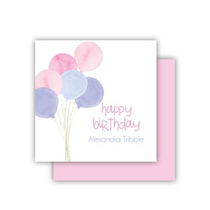 Happy Birthday Gift Cards | Watercolor Balloon Birthday Gift Tags | Birthday Gift Stickers | Kids Calling Cards | Enclosure Cards | Girl Tag