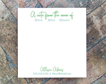 Personalized Mom Notes Notepad | Stationery | Gender Neutral | A Note from the Mom of