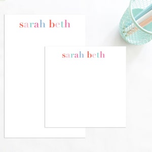 Personalized Notepads | Name Notepad | Graduation Notepad | Girl Notepad | Notepad Set | Multi Color Pinks Notepad | Kitchen Notepad